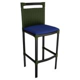 Banqueta Alta Vigor Em Alumínio E Corda Náutica Verde Verde Com Azul