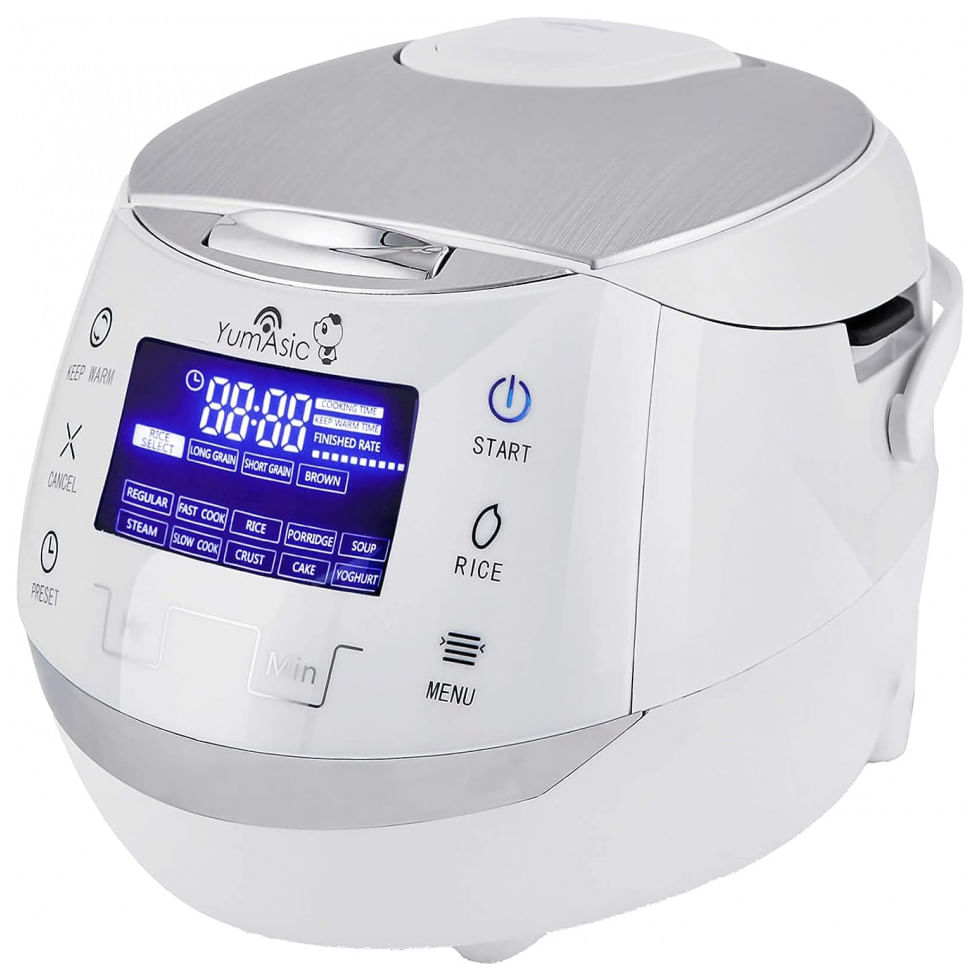 Panela De Arroz Eletrica 1.9l, Com 6 Predefinicoes E Tela Lcd, Branca, 110v, Yumasia Yum En15wus, Branco