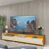 Rack para TV até 85 Polegadas com LED com Rodízios 260cm Requinte Naturale/Off White