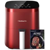 Fritadeira Elétrica Air Fryer 8 Em 1, 3,7l Com Tecnologia Flavor-lock E Tela De Vidro Temperado, 110v 1550w, Beelicious Pro, Vermelho Retrô