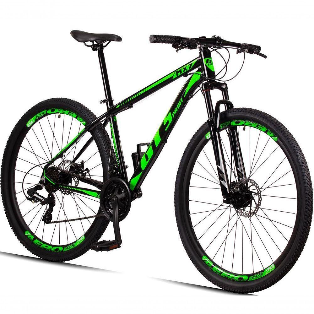 Bicicleta Gt Sprint Mx7 T17 Aro 29 Susp. Dianteira 24 Marchas - Preto/verde