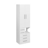 Guarda-roupa De 2 Portas Com Mesa De Cabeceira 1224 Esquerdo Branco