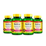 Kit 04 Biotina Cabelo Unhas Vitaminas Maxinutri 60 Capsulas