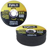 Disco De Corte 4.1/2 Pol 115 Mm Aço Inox Kit 25 Unidades Evald