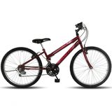 Bicicleta Aro 24 Infantil 18 Marchas South Love Girl Freio V-brake - Vermelho Vermelho