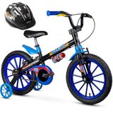 Bicicleta Infantil Com Rodinha E Capacete Tech Boys Aro 16