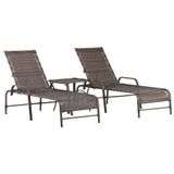 Kit 2 Espreguiçadeiras Catar E Mesa Com Pintura Eletrostática Piscina Jardim Alumínio Pedra Ferro