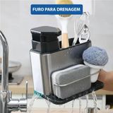 Kit Aço Inox  304 Porta Detergente Sabão Líquido Dispenser