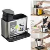 Dispenser Inox Porta Detergente Sabão Liquido Esponja Bucha