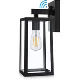 Arandela Luminaria Classica Externa De Parede A Prova Dagua Com Sensor, Base E26, 1 Unidade, Shine Hai 2032bc Ls, Preto