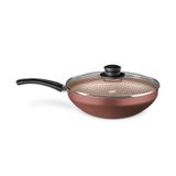 Frigideira Wok Flora Antiaderente Com Tampa De Vidro 2,8l