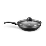 Frigideira Wok Flora Antiaderente Com Tampa De Vidro 2,8l
