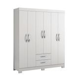 Guarda-roupa Com 6 Portas E 2 Gavetas Flex Branco/rosa/branco Nt5130 Notável Móveis