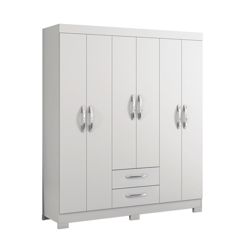 Guarda-roupa Com 6 Portas E 2 Gavetas Flex Branco/rosa/branco Nt5130 Notável Móveis