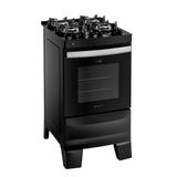 Fogão 4 Bocas Atlas Agile Up Glass com Mesa de Vidro e Acendimento Automático Preto Bivolt
