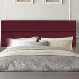 Painel Estofada Argentina 195cm King Size Para Cama Box Quarto Suede Bordô