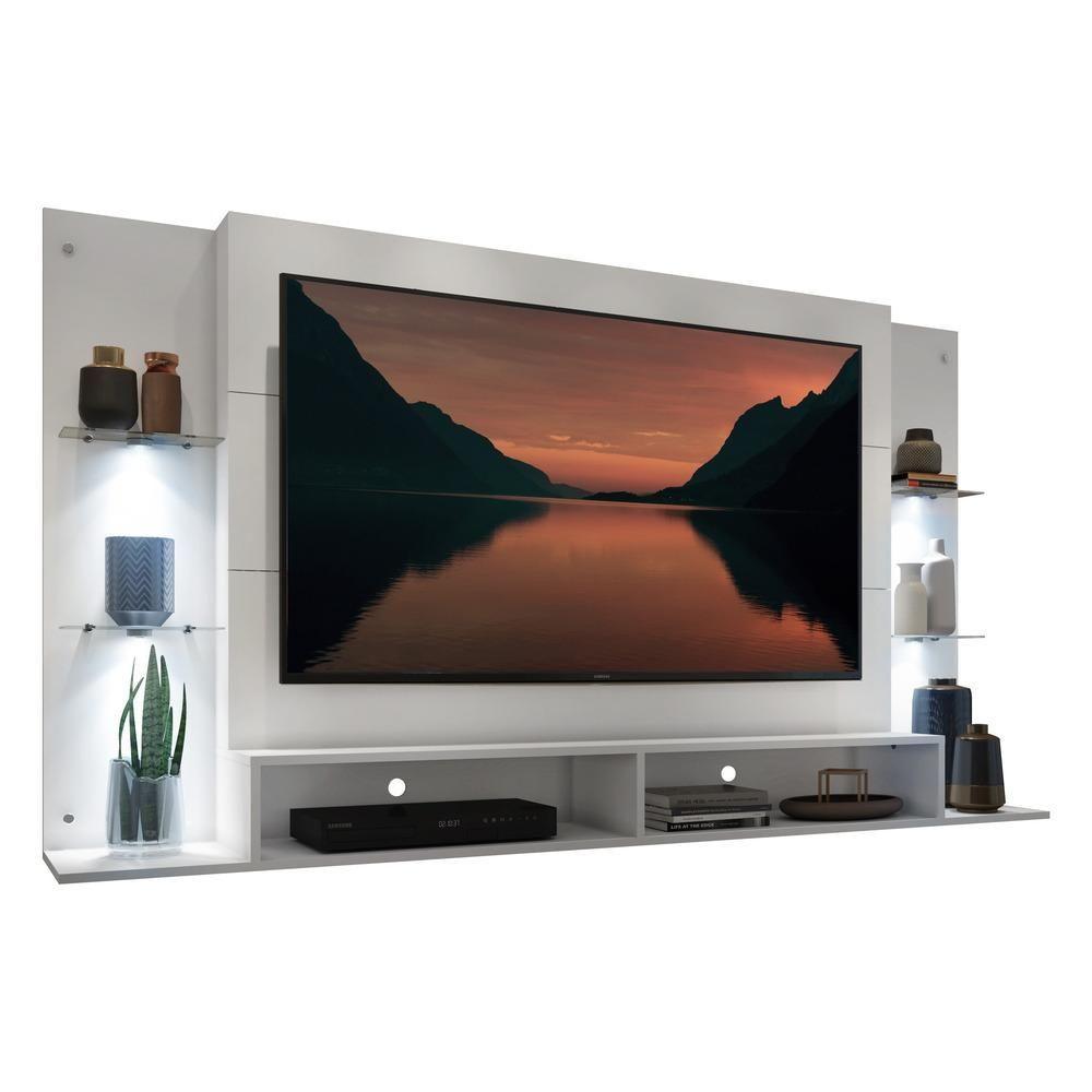 Painel Tv 60&quot; Com 4 Leds Vegas Multimóveis V3396 Branco Branco