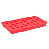 Forma De Gelo Silicone Vermelho 32 Esferas 20x11x2cm