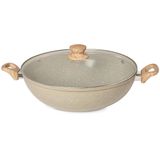 Panela Wok Cerâmic Antiaderente 34cm 7,0l Cinza Dust Oster