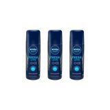 Desodorante Spray Nivea Masculino Fresh 90ml-kit C/3un