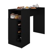 Bancada Gourmet Para Cozinha De 136,5 Cm C- 1 Porta E Nichos Preto Fosco Preto Fosco