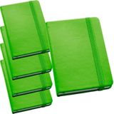 Kit 5x Caderneta 9x14cm 80 Folhas Sem Pauta Verde Claro