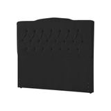 Cabeceira Cama Box Casal Queen King Estofada Capitonê Camburiu 195cm Veludo Preto