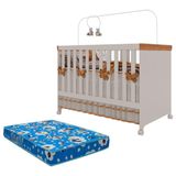 Berço Americano Mini Cama Antonella Off White Caramelo Com Colchão Ortobom - Canaã