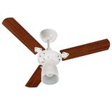 Ventilador De Teto Tron 3 Pás Em Mdf Marbela 3 Velocidades - Branco, Pás Verniz 127v