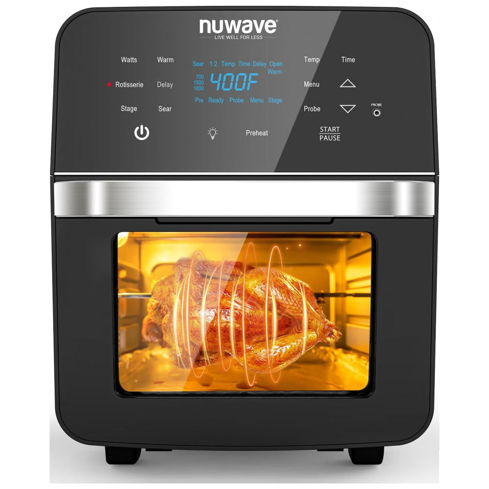 Brio Fritadeira Eletrica Airfryer, Capacidade 15l Com Painel Digital, 110v, Nuwave, Preto