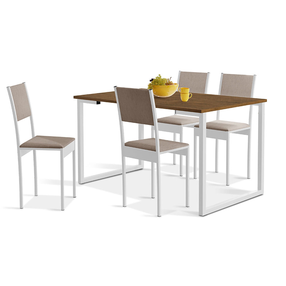 Conjunto De Mesa De Jantar Com 4 Cadeiras Klm Store