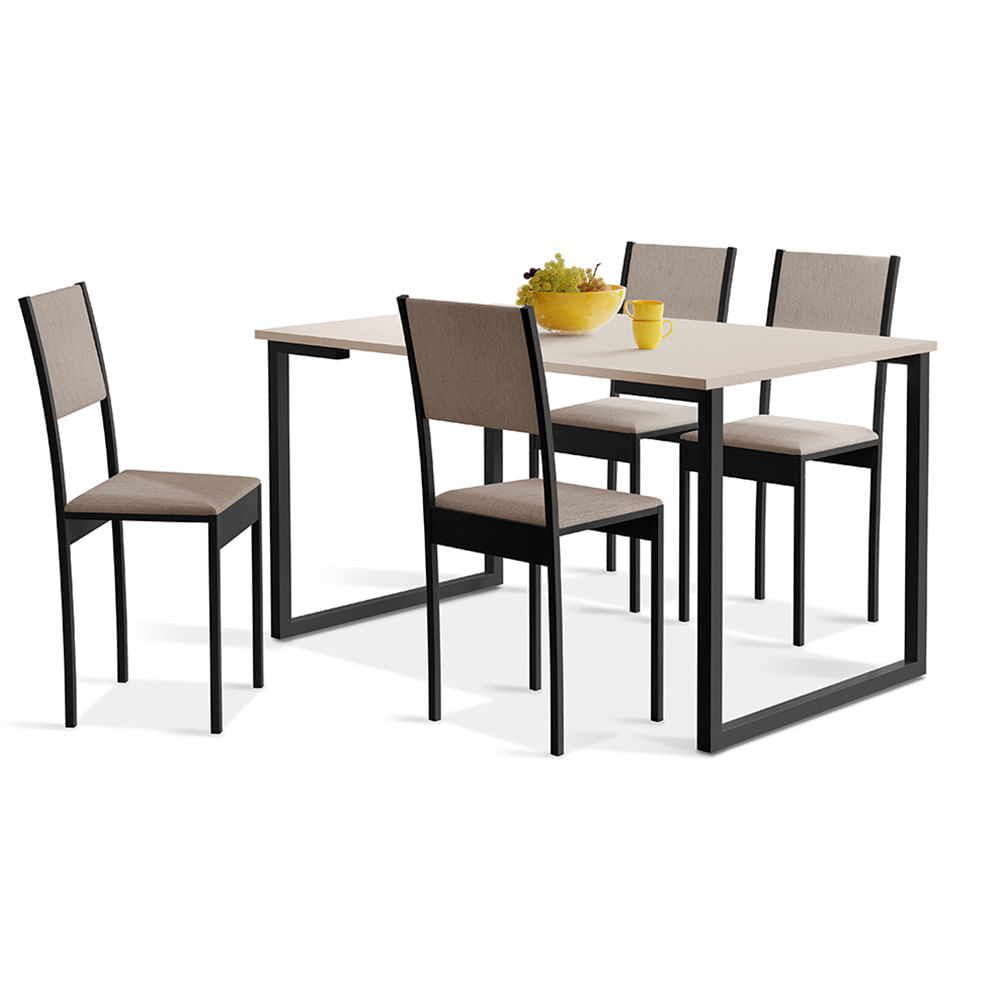 Conjunto De Mesa De Jantar Com 4 Cadeiras Klm Store