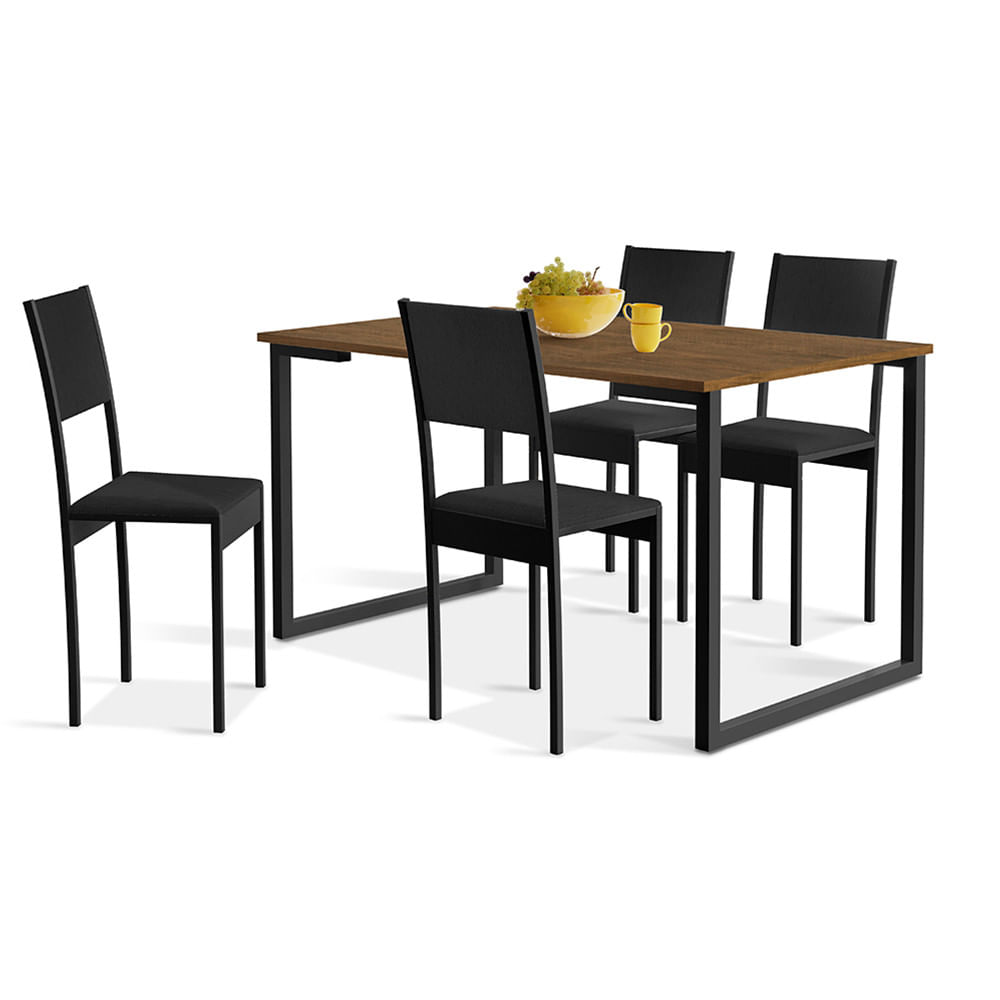 Conjunto De Mesa De Jantar Com 4 Cadeiras Klm Store