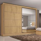 Guarda Roupa Casal 2 Portas Amendoa 6 Gavetas Com Espelho Sevilha Flex Color Em Mdf Made Marcs