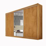 Guarda Roupa Casal 100% Mdf 3ptas Correr 6gavs C/1esp Toronto-europa Peroba