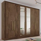 Guarda-roupa Casal Argos 6 Portas 6 Gavetas Espelhado 100% Mdf Brauna -