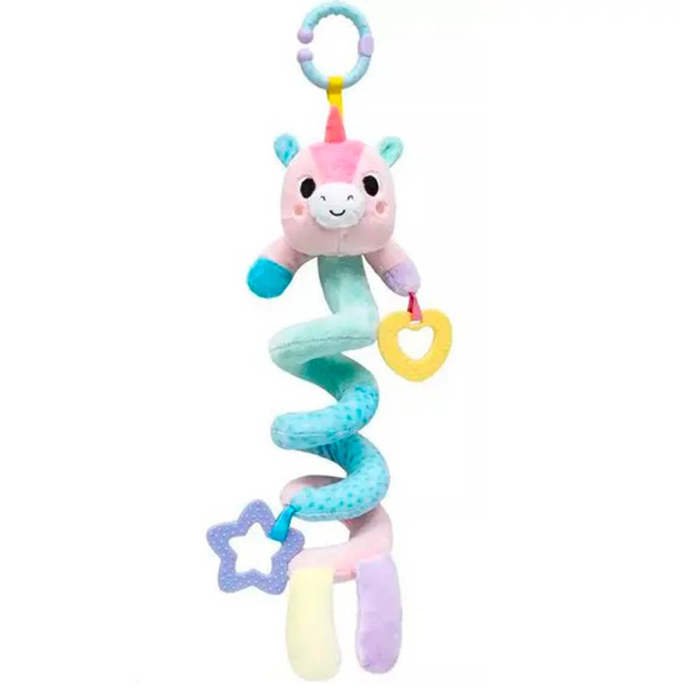 Pelucia Infantil 50 Cm Bubazoo Mola De Atividades Unicornio Rosa Buba