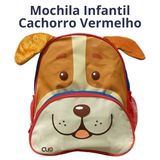 Mochila Infantil Escolar Clio Pet&#39;s Com Alça Animais Cachorro Gato Pato Pinguim Tubarão Unicórnio