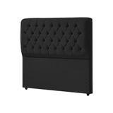 Cabeceira Cama Casal Queen King Box Estofada Capitonê Ana Classic 195cm Veludo Preto