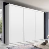 Guarda-Roupa Casal 3 Portas de Correr 4 Gavetas Pearl Espresso Móveis Branco