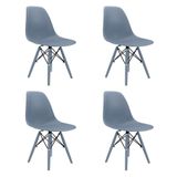 Conjunto 4 Cadeiras Eames Pp Zimbro Pés Em Polipropileno