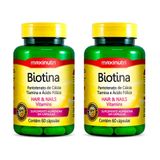 Kit 02 Biotina Cabelo Unhas Vitaminas Maxinutri 60 Capsulas