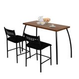 Mesa Com 2 Cadeiras Preto Fit Flora Aço