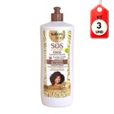 Kit C-03 Salon Line Sos Cachos Coco Tratamento Profissional Ativador Cachos 1 L