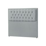 Cabeceira Cama King Casal Box Estofada Capitonê Veneza 195cm Linho Cinza