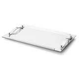 Bandeja De Vidro Decorativa Espelhado Com Alças 45x30 Cm