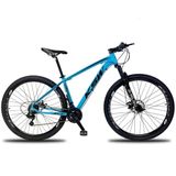 Bicicleta Aro 29 Ksw 21v Com Suspensão E Freios A Disco - Azul-preto - 19&quot;