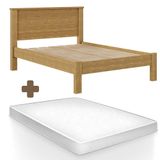 Cama De Casal 149x200 Com Cabeceira 100% Mdf Com Colchão Cinamomo Dubai Fênix