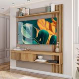 Painel Jade Caemmum Para Tv 55 Polegadas 149cm Buriti Marrom Caemmum