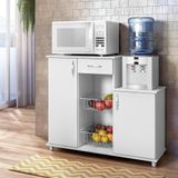 Balcão Fruteira Para Microondas 103cm 2 Portas 1 Gaveta Flórida Notável Branco